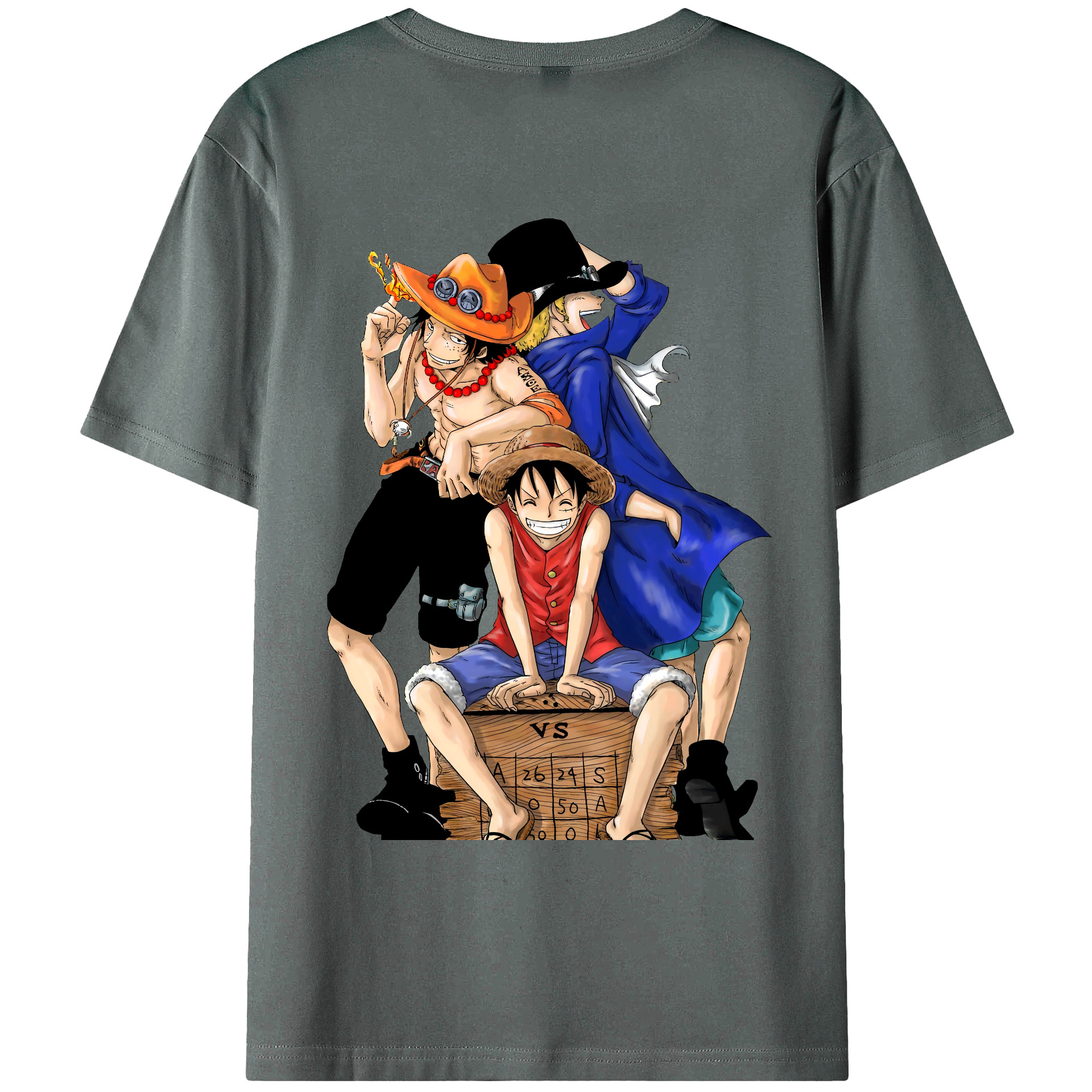 ワンピース モンキー・D・ルフィ ONE PIECE Monkey D. Luffy 綿100％ メンズ半袖Tシャツ（バックプリント） 通気性